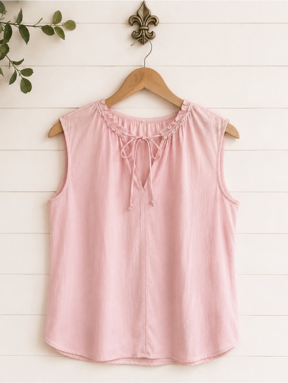 Velvet by Anthropologie pink boho chic bohemian V neck top blouse L